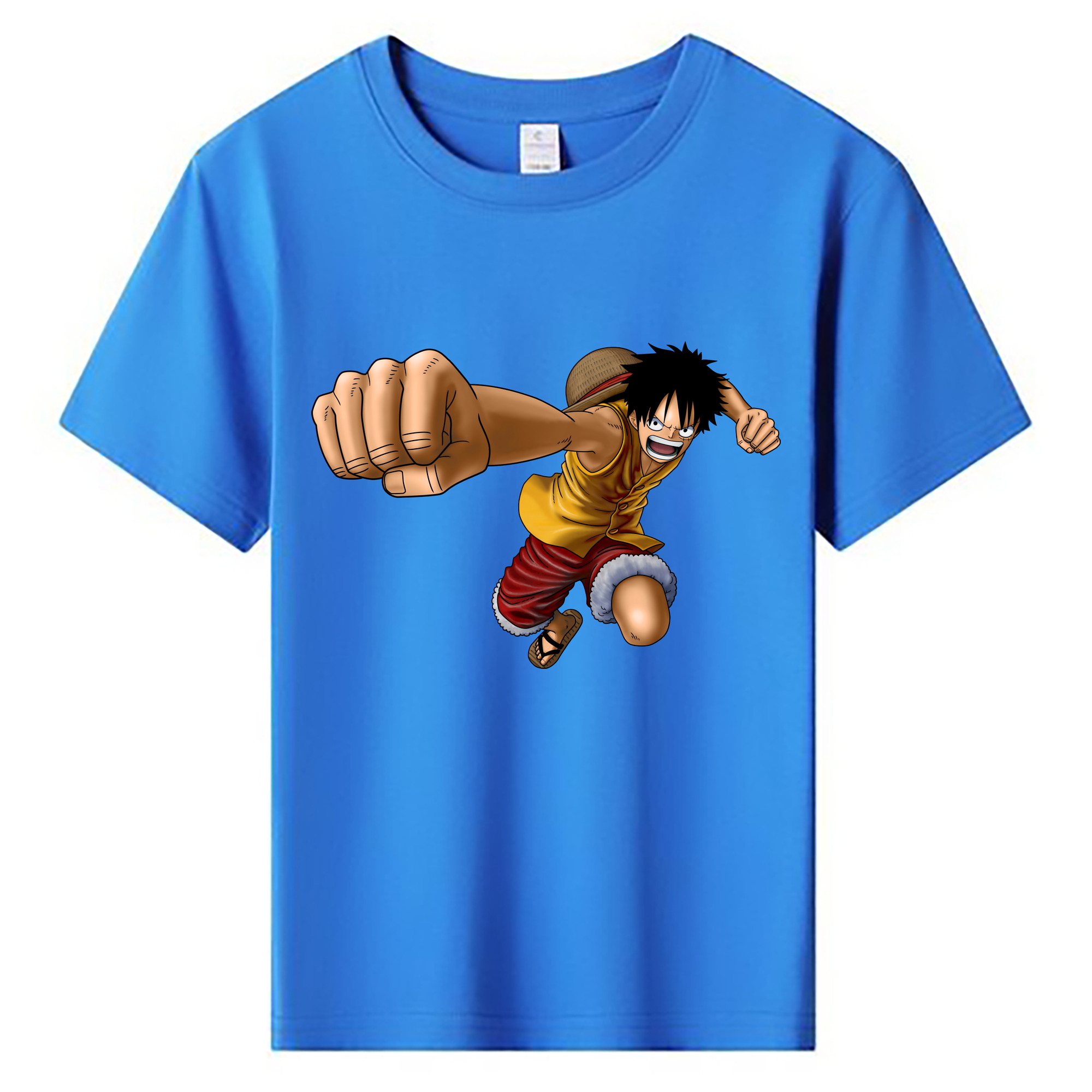 ワンピース モンキー・D・ルフィ ONE PIECE Monkey D. Luffy 綿100％キッズTシャツ（フロントプリント）